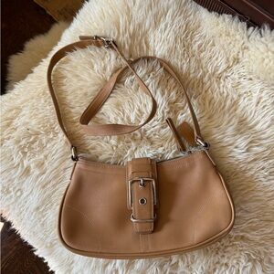 Vtg COACH Hampton camel leather Y2K Demi small shoulder bag 7540